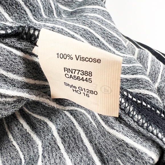 Madewell Striped Side Slit Mid Rise Striped Pull On Straight Midi Skirt 8 NWOT - Picture 3 of 4